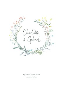 Couverture livret de messe mariage rose couronne florale rose Couverture livret de messe mariage rose couronne florale rose