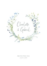 Couverture livret de messe mariage Couronne florale bleu Couverture livret de messe mariage Couronne florale bleu