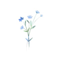 Etiquette perforée mariage Couronne florale bleu