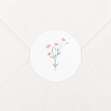 Stickers pour enveloppes mariage Couronne florale rose