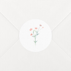 Stickers pour enveloppes mariage Couronne florale rose