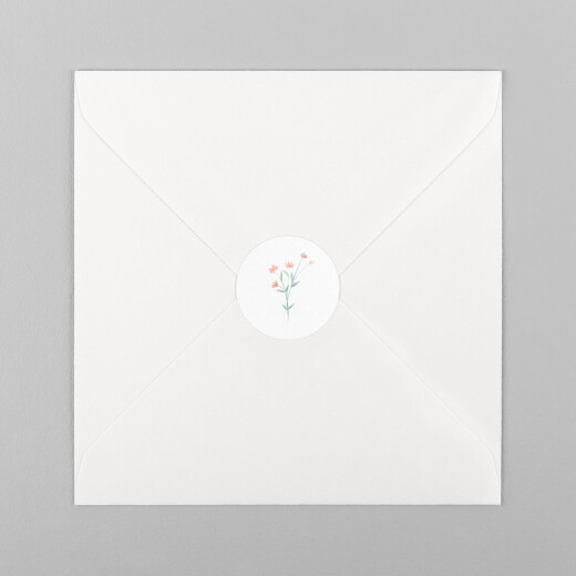 Stickers pour enveloppes mariage Couronne florale rose - Vue 2
