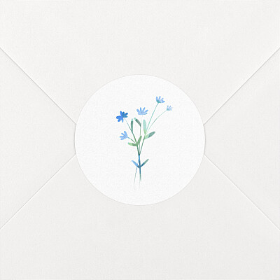Stickers pour enveloppes mariage bleu couronne florale bleu Stickers pour enveloppes mariage bleu couronne florale bleu