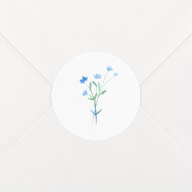 Stickers pour enveloppes mariage Couronne florale bleu