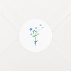 Stickers pour enveloppes mariage Couronne florale bleu