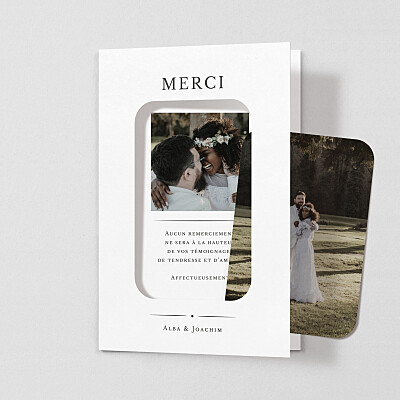 Carte de remerciement mariage gris joli détail (cadre) gris Carte de remerciement mariage gris joli détail (cadre) gris