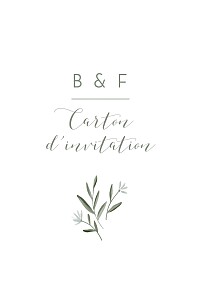 Carton d'invitation mariage blanc douceur (portrait) blanc Carton d'invitation mariage blanc douceur (portrait) blanc