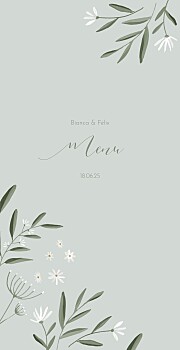 Menu de mariage douceur vert Menu de mariage douceur vert