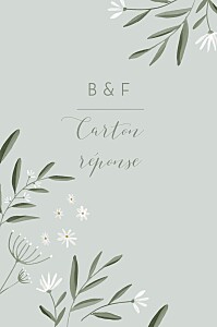 Carton réponse mariage sans photo douceur (portrait) bleu Carton réponse mariage sans photo douceur (portrait) bleu