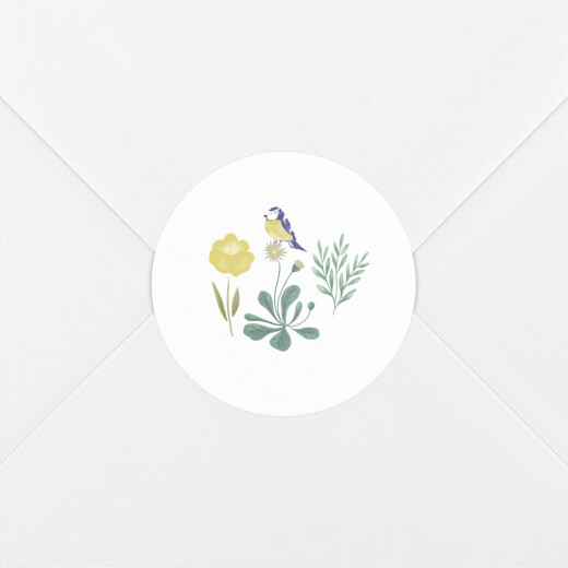 Stickers pour enveloppes naissance Champêtre Blanc - Vue 1
