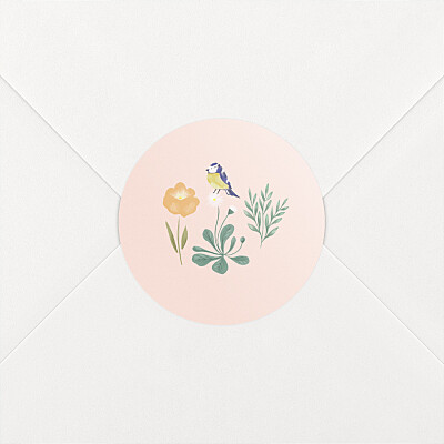 Stickers pour enveloppes naissance rose champêtre rose Stickers pour enveloppes naissance rose champêtre rose