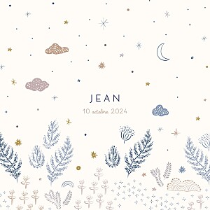 Faire-part de naissance nuage douceur céleste (4 pages) beige Faire-part de naissance nuage douceur céleste (4 pages) beige