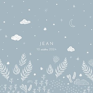 Faire-part de naissance blanc douceur céleste (4 pages) bleu Faire-part de naissance blanc douceur céleste (4 pages) bleu