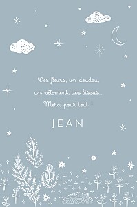 Carte de remerciement petit frère ou petite soeur merci douceur céleste bleu Carte de remerciement petit frère ou petite soeur merci douceur céleste bleu
