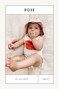 Faire-part de naissance le collectif etiquette moderne (portrait) beige Faire-part de naissance le collectif etiquette moderne (portrait) beige