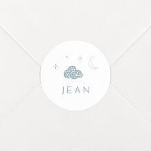 Stickers pour enveloppes naissance Douceur céleste bleu