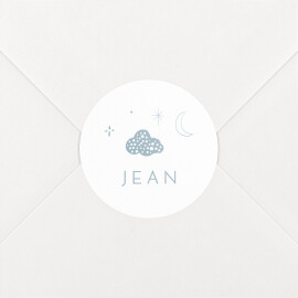 Stickers pour enveloppes naissance Douceur céleste bleu