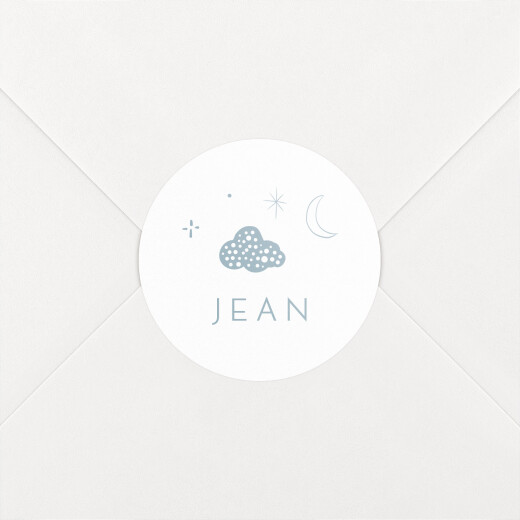 Stickers pour enveloppes naissance Douceur céleste bleu - Vue 1