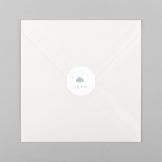 Stickers pour enveloppes naissance Douceur céleste bleu - Vue 2