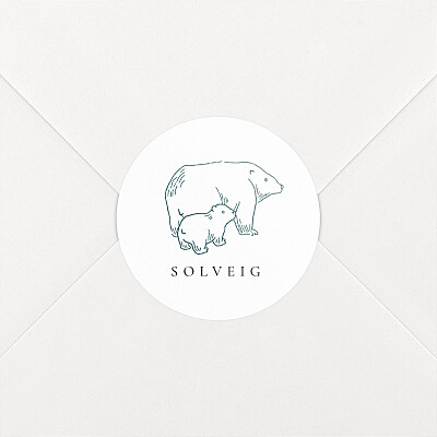 Stickers pour enveloppes naissance personnalisés boréal bleu Stickers pour enveloppes naissance personnalisés boréal bleu
