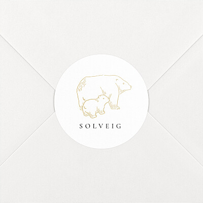 Stickers pour enveloppes naissance beige boréal ocre Stickers pour enveloppes naissance beige boréal ocre