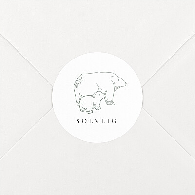 Stickers pour enveloppes naissance blanc boréal aqua Stickers pour enveloppes naissance blanc boréal aqua