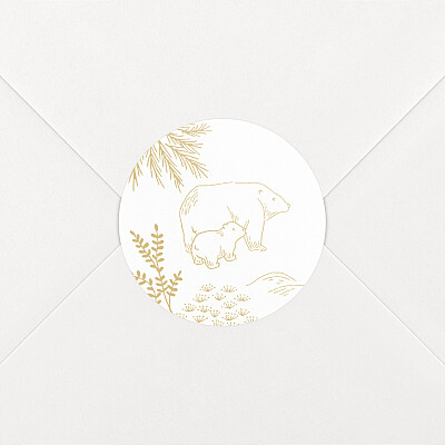 Stickers pour enveloppes naissance beige boréal ocre Stickers pour enveloppes naissance beige boréal ocre