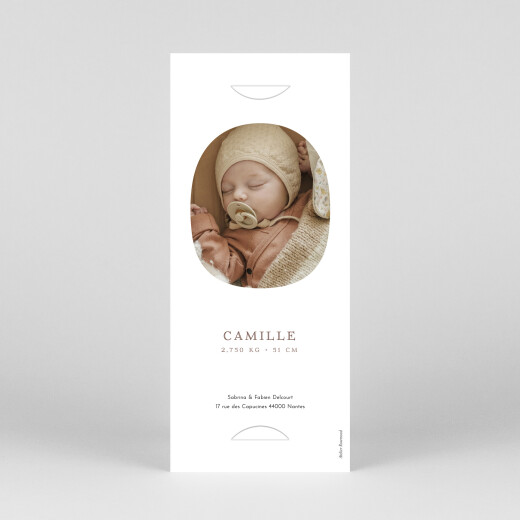 Faire-part de naissance Layette (marque page) Blanc - Vue 4 Faire-part de naissance Layette (marque page) Blanc - Vue 4