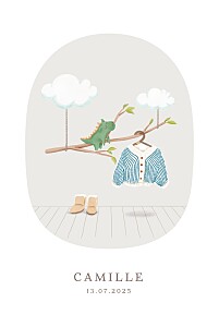 Faire-part de naissance nuage layette (portrait) blanc Faire-part de naissance nuage layette (portrait) blanc
