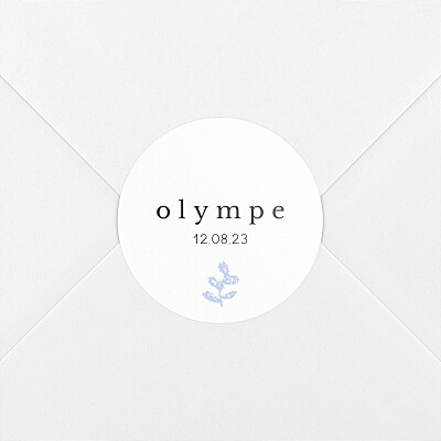 Stickers pour enveloppes naissance bleu pastel végétal bleu Stickers pour enveloppes naissance bleu pastel végétal bleu