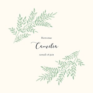 Faire-part de naissance classique ritournelle (4 pages) vert Faire-part de naissance classique ritournelle (4 pages) vert