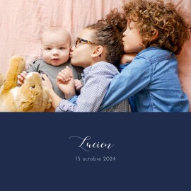 Faire-part de naissance Feuille d'or bleu