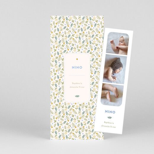 Faire-part de baptême Sweet liberty (marque page) beige - Vue 1 Faire-part de baptême Sweet liberty (marque page) beige - Vue 1