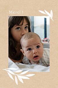 Carte de remerciement beige feuillage aquarelle beige Carte de remerciement beige feuillage aquarelle beige