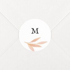 Stickers pour enveloppes naissance Feuillage aquarelle orange