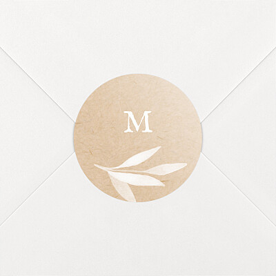 Stickers pour enveloppes naissance beige feuillage aquarelle beige Stickers pour enveloppes naissance beige feuillage aquarelle beige