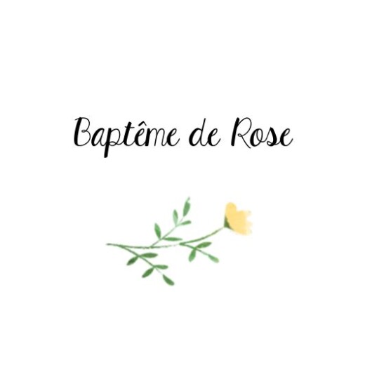 Etiquette perforée baptême Cadre Fleuri blanc - Recto