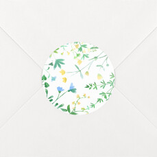 Stickers pour enveloppes baptême Cadre Fleuri blanc