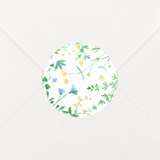 Stickers pour enveloppes baptême Cadre Fleuri blanc - Vue 1