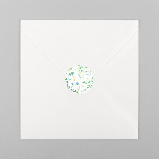 Stickers pour enveloppes baptême Cadre Fleuri blanc - Vue 2