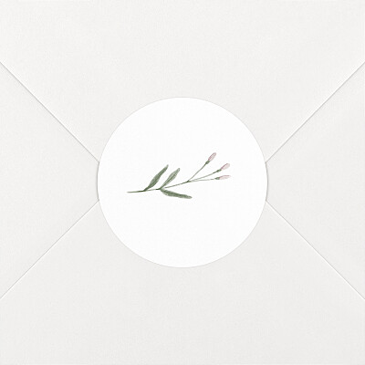 Stickers pour enveloppes baptême garçon aquarelle végétale blanc Stickers pour enveloppes baptême garçon aquarelle végétale blanc