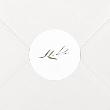 Stickers pour enveloppes baptême Aquarelle végétale blanc