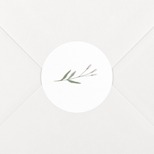 Stickers pour enveloppes baptême Aquarelle végétale blanc - Vue 1