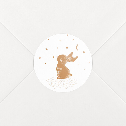 Stickers pour enveloppes naissance Histoire de Noël ocre - Vue 1