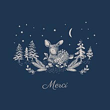 Carte de remerciement Histoire de Noël Bleu
