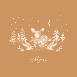Carte de remerciement Histoire de Noël Orange