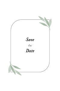 Save the date classique feuille aquarelle vert Save the date classique feuille aquarelle vert