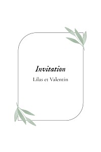 Carton d'invitation mariage traditionnel feuille aquarelle (portrait) vert Carton d'invitation mariage traditionnel feuille aquarelle (portrait) vert