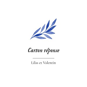 Carton réponse mariage bleu feuille aquarelle bleu Carton réponse mariage bleu feuille aquarelle bleu
