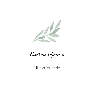 Carton réponse mariage sans photo feuille aquarelle vert Carton réponse mariage sans photo feuille aquarelle vert